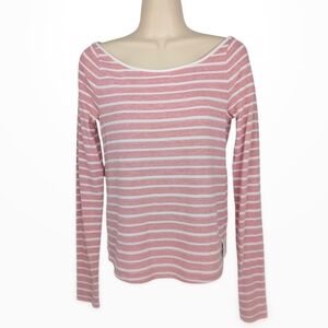 ANTHROPOLOGIE Postmark Greta Striped Boat Neck Top Sz S